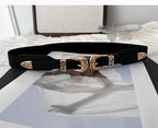 Black Elastic Slim Waist Belt Women's Versatile Stretch Waist Cincher