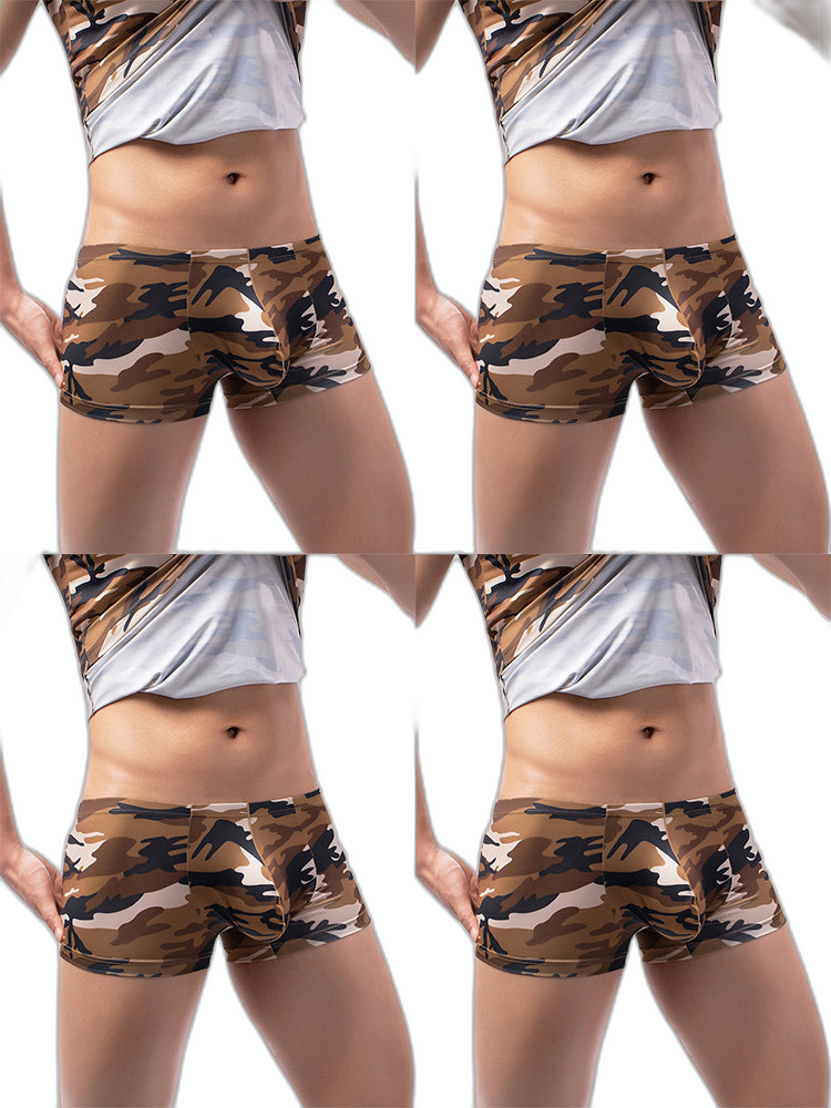 4-pack Men's Low-rise U-pouch Camouflage Boxer Briefs