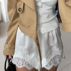 European And American-style Satin Lace-trimmed Shorts