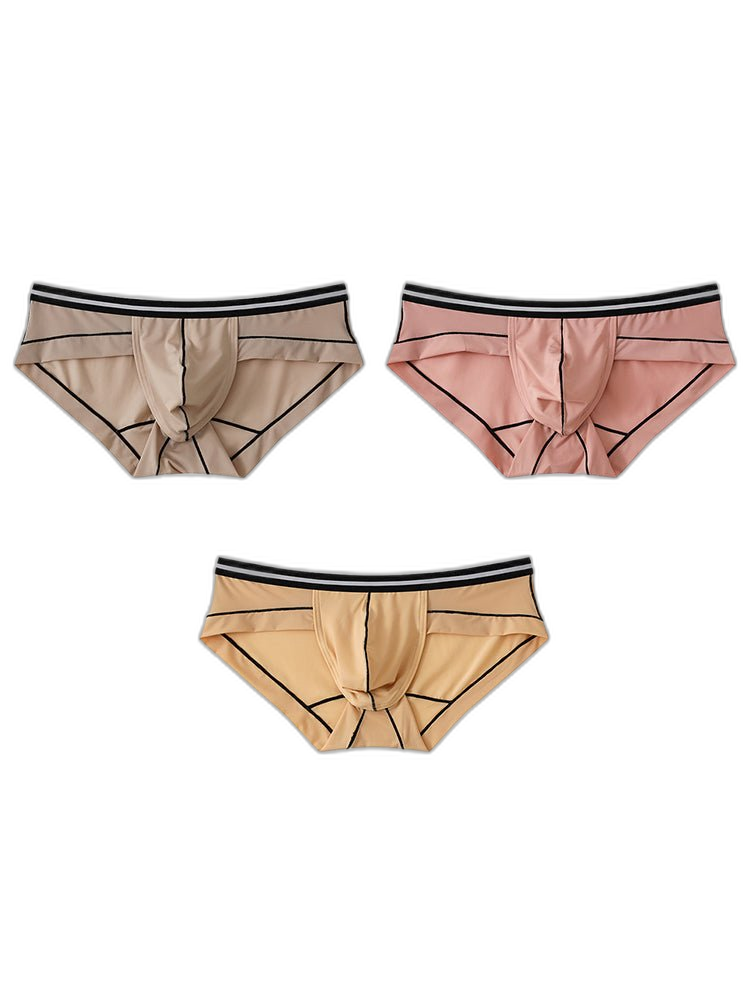 3 Pack Men's Semi-Transparent Comfortable Soft Skin-Friendly Minimalist Briefs