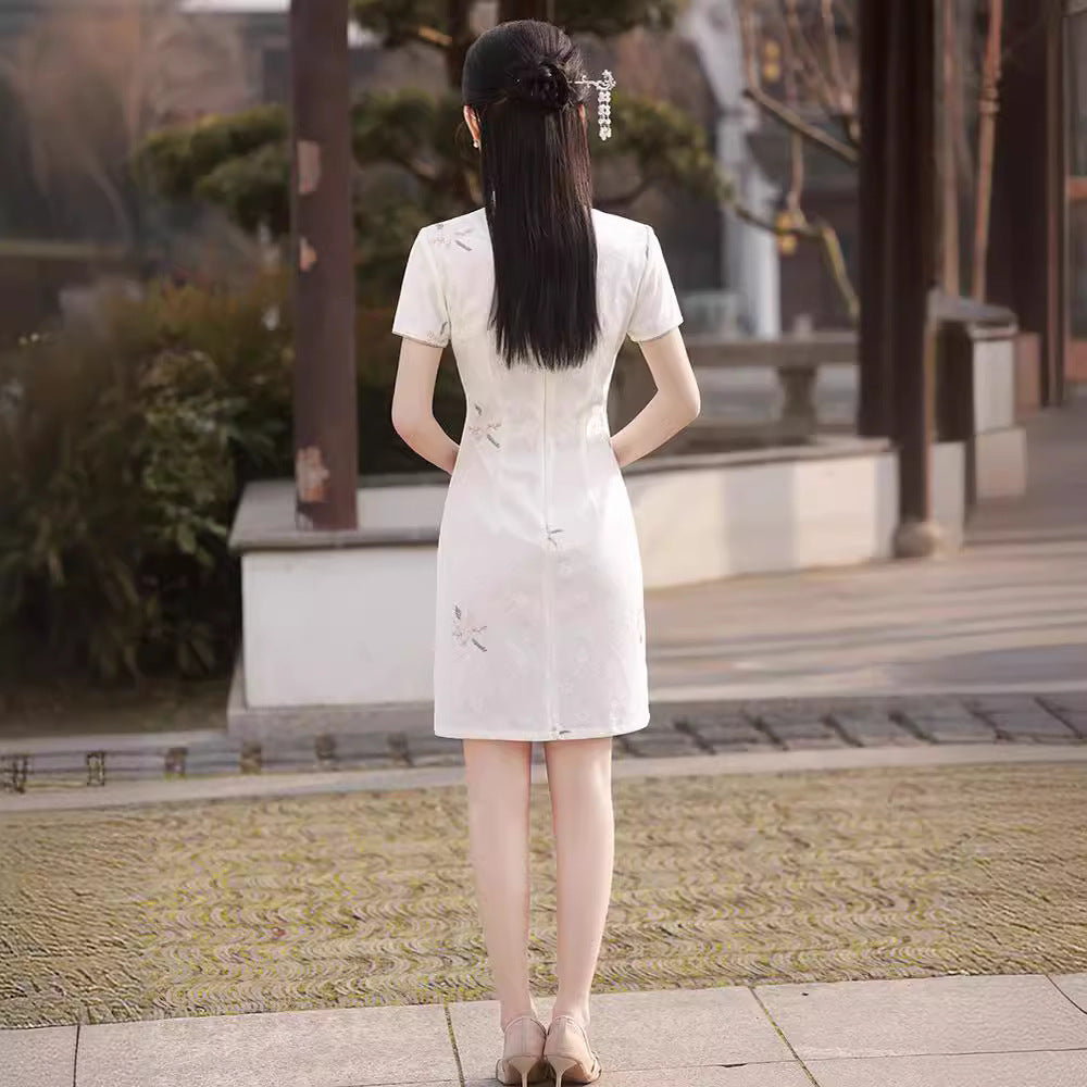 Delicate And Exquisite Lace Cheongsam Youthful-style Dress