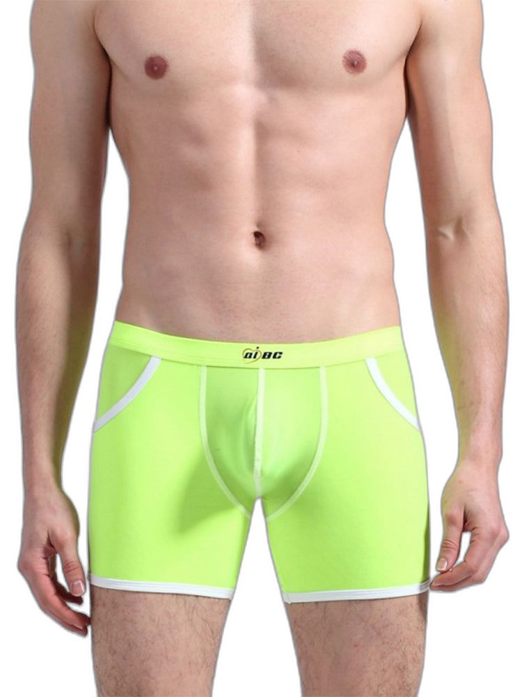 3 Pack Men's Long Leg Boxer Briefs Made of Ultra-Thin Ice Silk with Anti-Wear Elastic