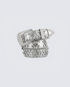Rhinestone Skull Belt with Studded Edge – Statement Accessory