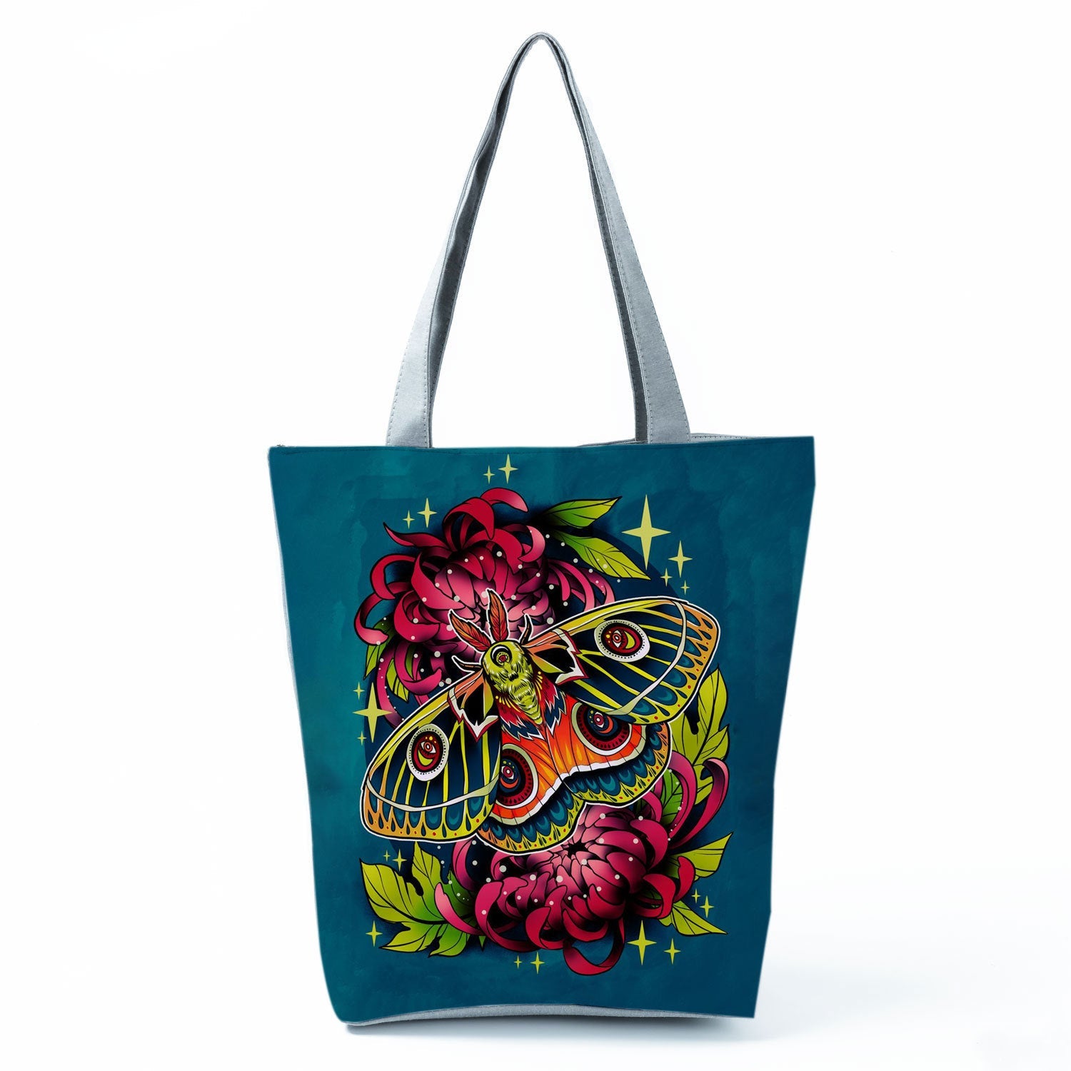 Portable Large Capacity Skull Printed Handbag