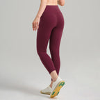 Womens High-Waist Butt-Lifting Fleece-Lined Nude-Feel Sports Tight Yoga Pants