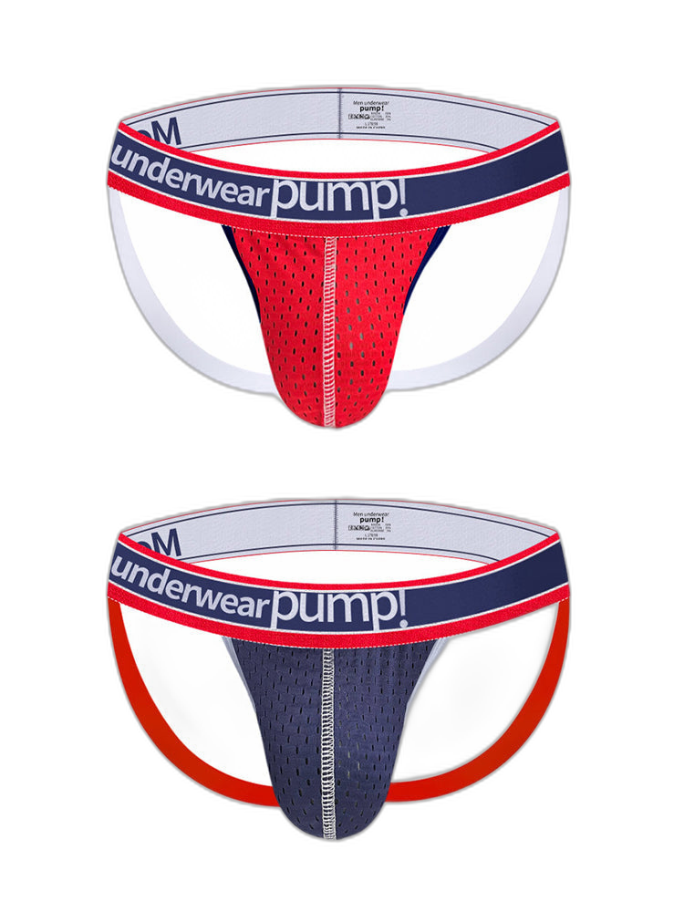 2 Pack Men's Sexy Elastic Waist Micro Mesh Cup Thong