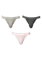 3 Pack Men's Breathable Mesh Odor-Resistant Solid Color Sexy Briefs