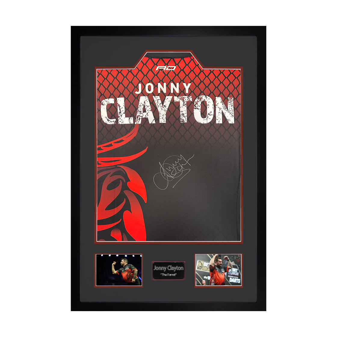 Jonny Clayton Signed Shirt Premium Frame