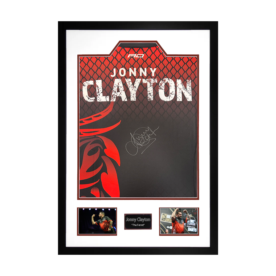 Jonny Clayton Signed Shirt Premium Frame