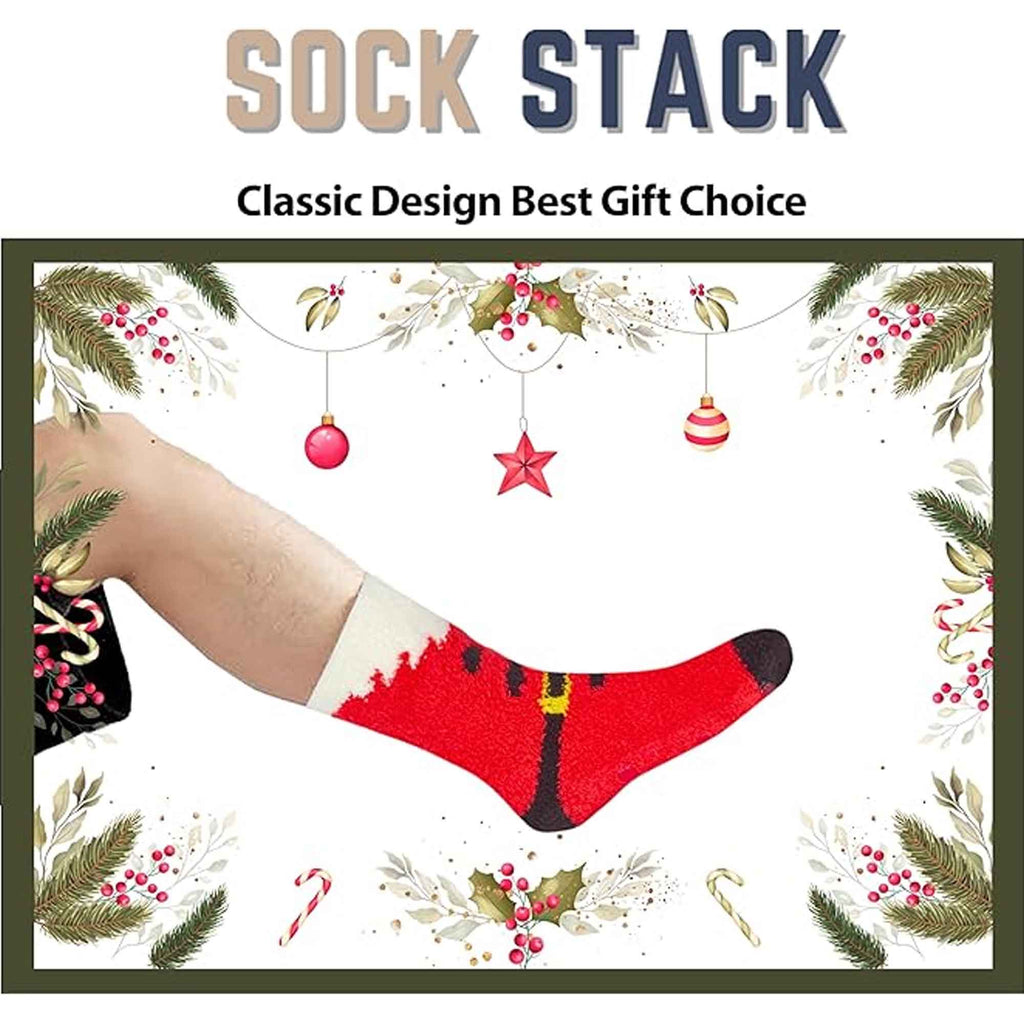 Sock Stack Men's Christmas Slipper Socks 3 Pack UK Sizes 6-11 Santa And Elf Designs