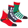 Sock Stack Men's Christmas Slipper Socks 3 Pack UK Sizes 6-11 Santa And Elf Designs