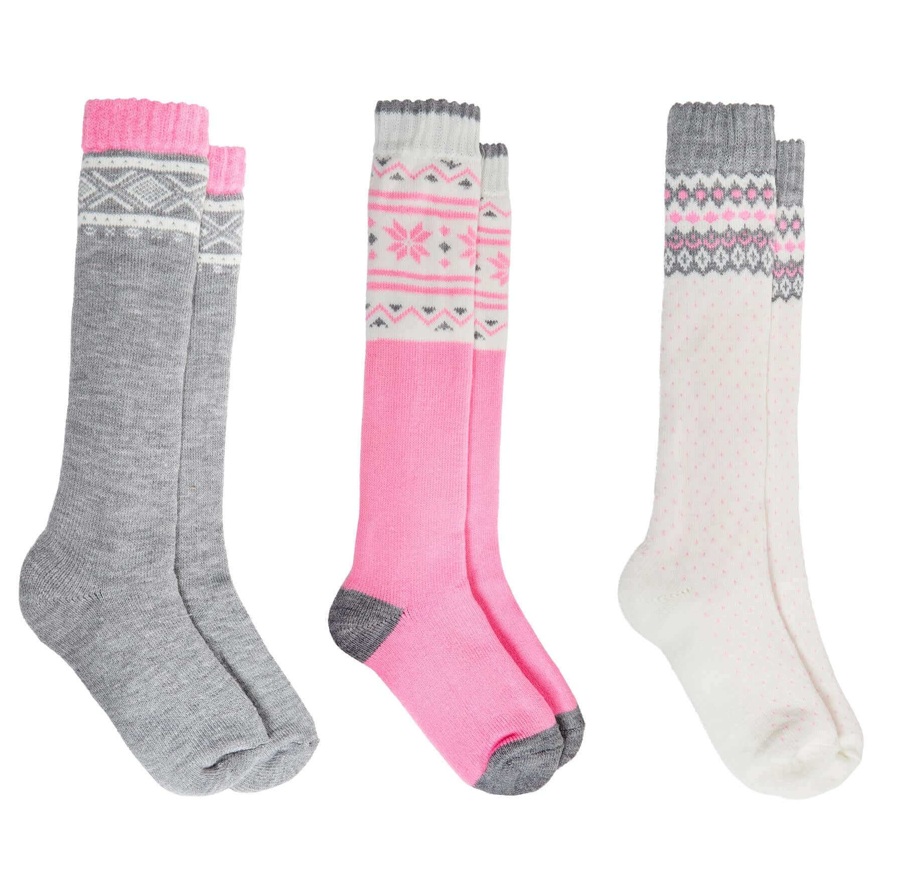 Daisy Dreamer Thermal Womens Wellington Socks 3 Pairs UK 4-7 Reinforced Heel And Toe