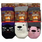 Sock Stack Women's Thermal Slipper Socks 3 Pairs Animal Designs Polar Bears And Kittens