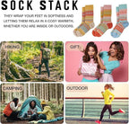 Daisy Dreamer 3 Pairs Womens Alpaca Wool Socks Natural Thermal Winter Boot Socks Non Slip