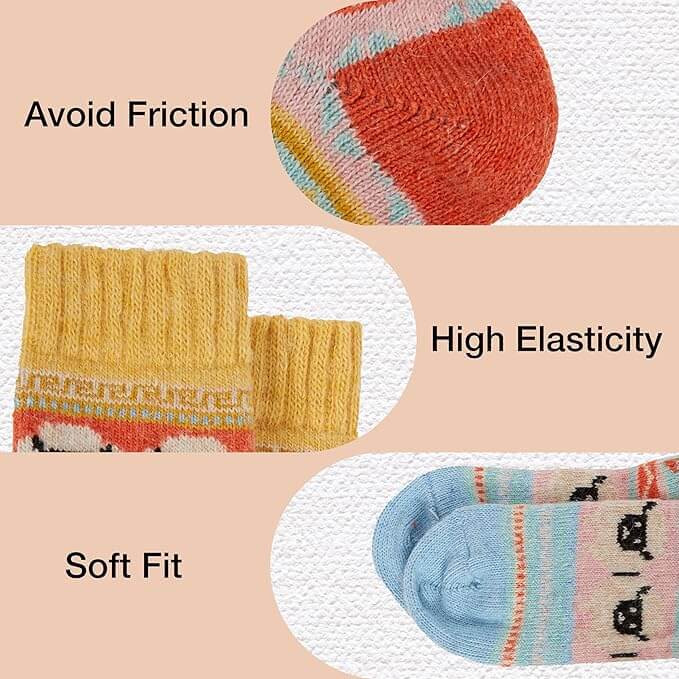 Daisy Dreamer 3 Pairs Womens Alpaca Wool Socks Natural Thermal Winter Boot Socks Non Slip