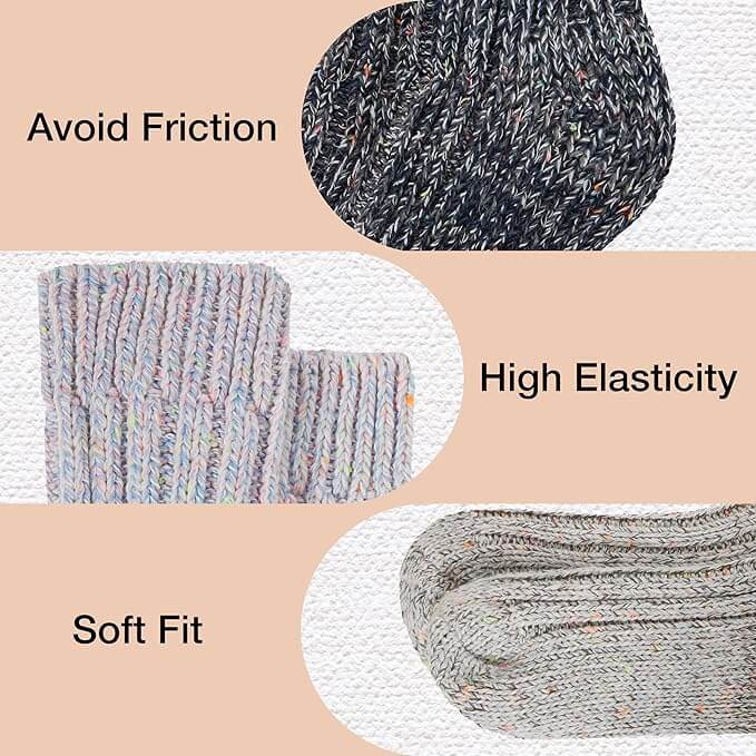 Daisy Dreamer 3 Pairs Womens Alpaca Wool Socks Natural Thermal Winter Boot Socks Non Slip