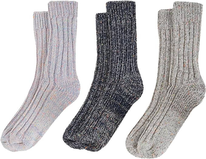 Daisy Dreamer 3 Pairs Womens Alpaca Wool Socks Natural Thermal Winter Boot Socks Non Slip