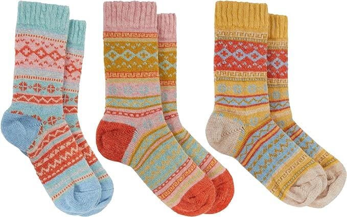 Daisy Dreamer 3 Pairs Womens Alpaca Wool Socks Natural Thermal Winter Boot Socks Non Slip