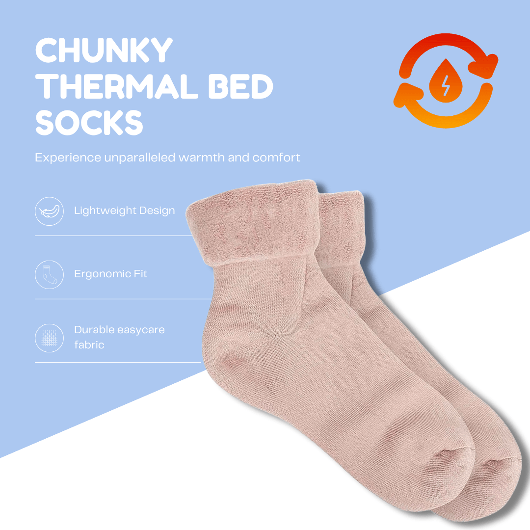 Sock Stack Womens Thermal Bed Socks 6 Pairs UK Size 4-7 Anti Slip Slipper Socks Warm Brushed Winter Base Layer