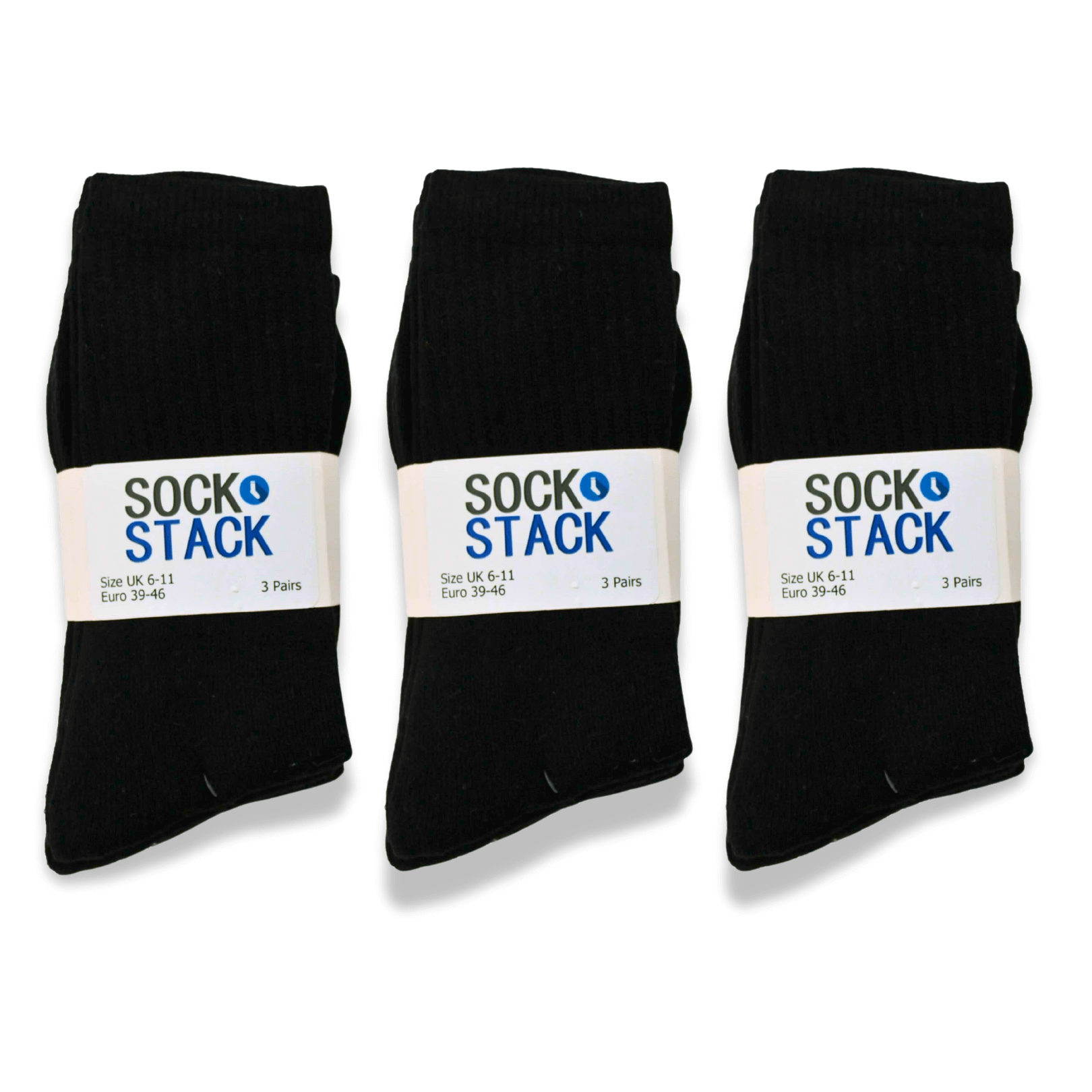Sock Stack Mens Cotton Rich Performance Sport Socks 15 Pairs UK 6 To 11 Black Grey White Cushioned Anti Blister Moisture Wicking Breathable