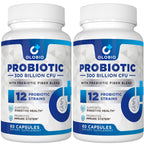 300 Billion CFU Probiotic with 12 Strains & 3 Organic Prebiotics – Daily Digestive & Immune Support, Vegan, Shelf-Stable, 120 Count