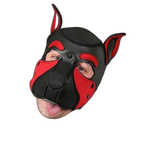 Mr S Leather NEOPRENE FRISKY Puppy Hood | Black & Red