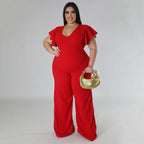 New Multi-color Lotus-leaf Women's Wide-leg Pants