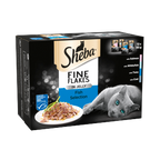 4 X Sheba Fine Flakes Cat Pouches Fish In Jelly 12Pk 12X85G