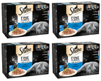 4 X Sheba Fine Flakes Cat Pouches Fish In Jelly 12Pk 12X85G