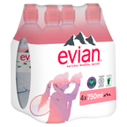 3 x Evian Still Water Sport Cap 4X750Mls