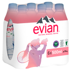 5 x Evian Still Water 6Pk 6X500Mls