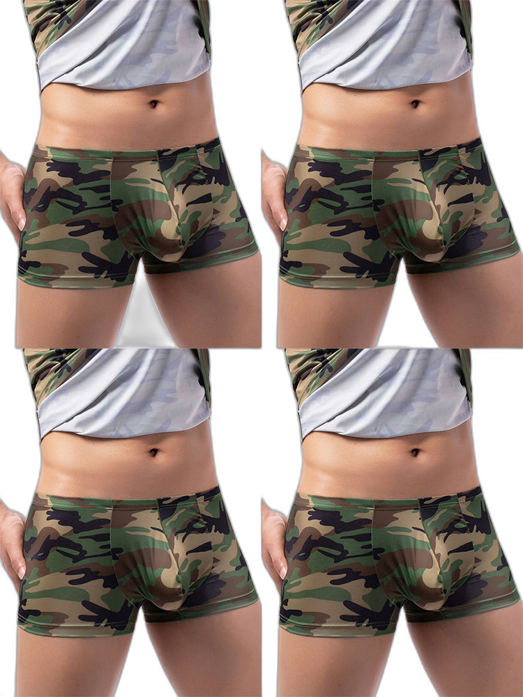 4-pack Men's Low-rise U-pouch Camouflage Boxer Briefs