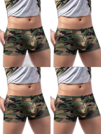 4-pack Men's Low-rise U-pouch Camouflage Boxer Briefs