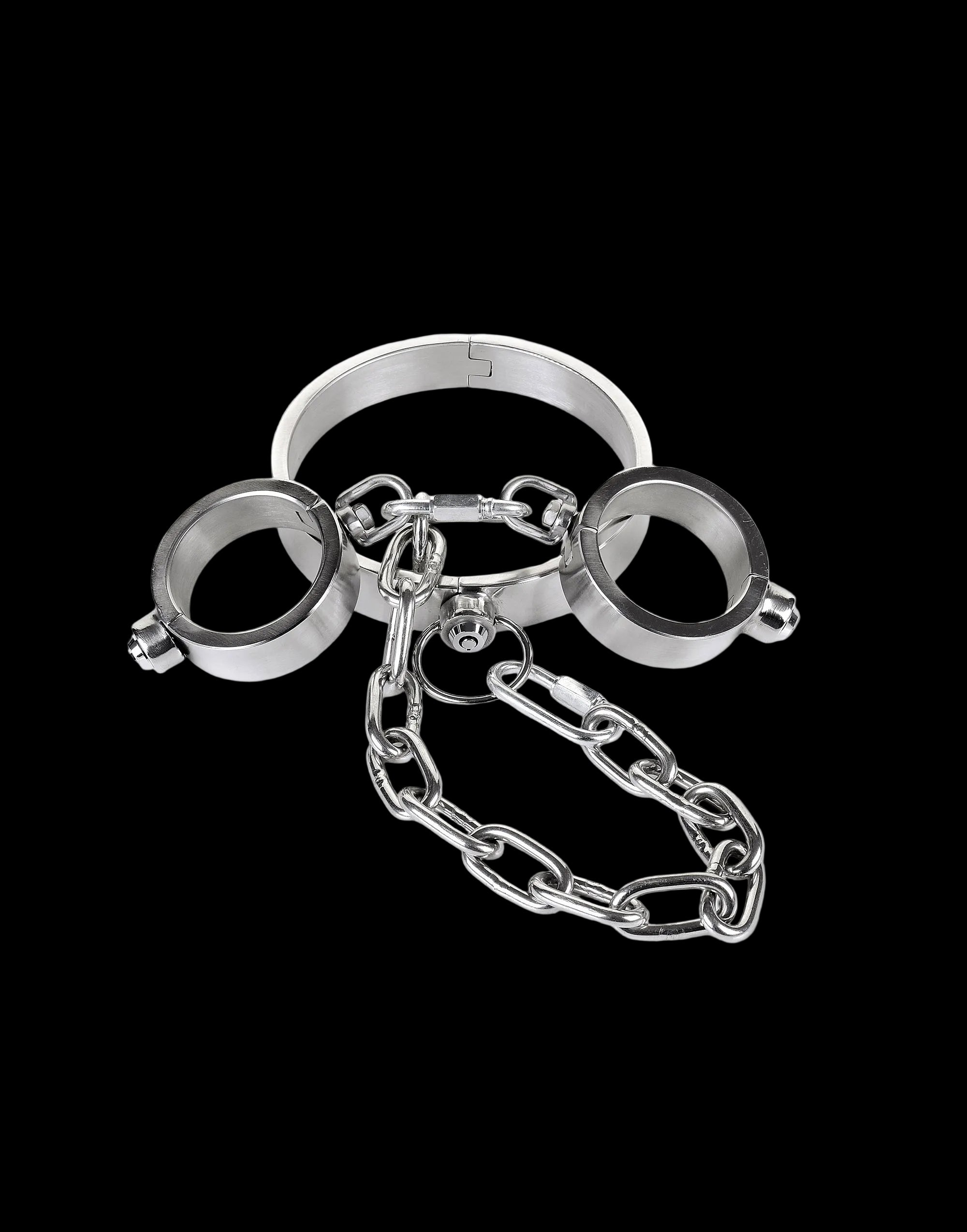 Stainless Steel Neck and Wrist Restraints (Push-Button Lock)