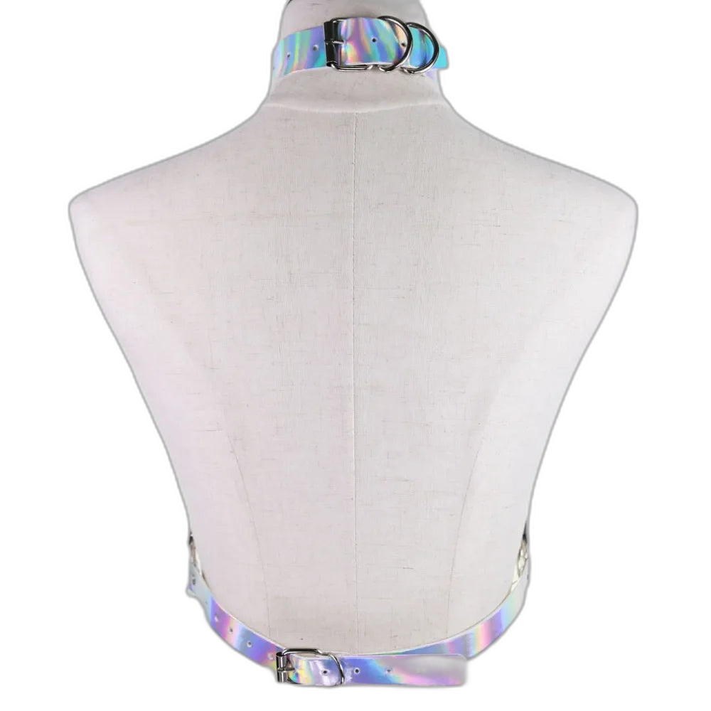 HoloGlam Punk Leather Harness Top