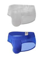 2 Pack Men's Low Rise Mesh Large Pouch U-convex Breathable Comfortable Briefs