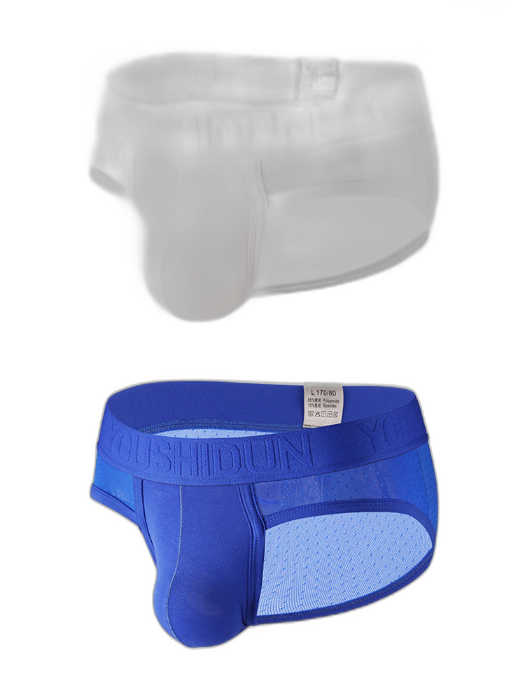 2 Pack Men's Low Rise Mesh Large Pouch U-convex Breathable Comfortable Briefs