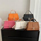 Simple Casual Handbag Height Textured Small Square Bag