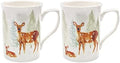 The Leonardo Collection Christmas Deer Family Fine Bone China Mug Set of 2