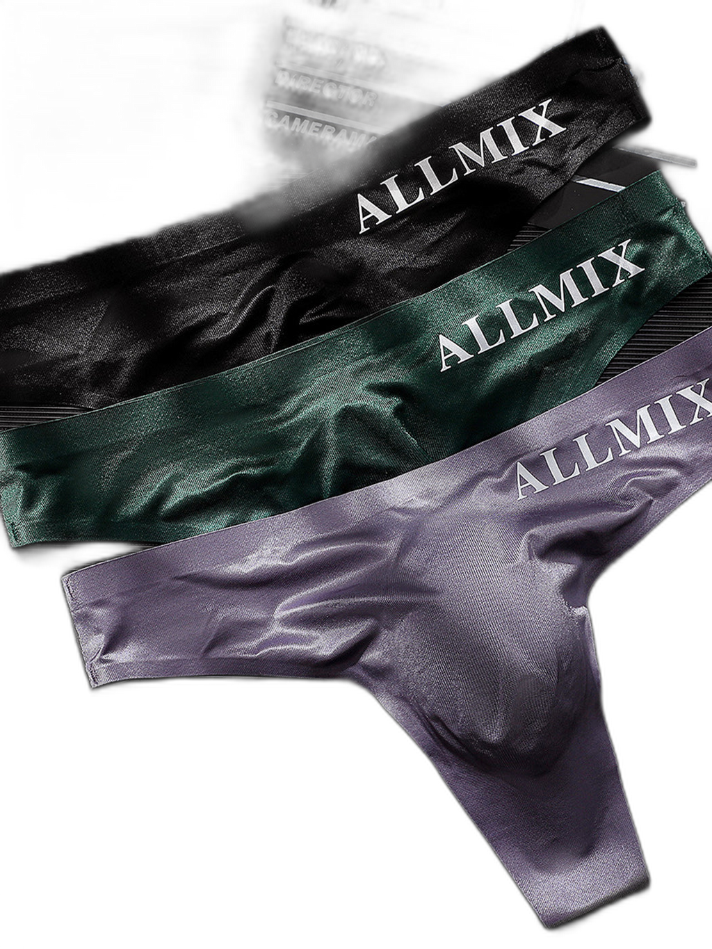 4 Pack ALLMIX Men's Sexy Seamless T-back Thongs