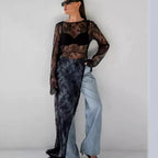 Commuter-style Designer Crew-neck Long-sleeve Blouse