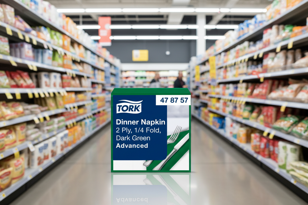 12 x Tork Dinner Napkin Dark Green 2Ply 150Pk