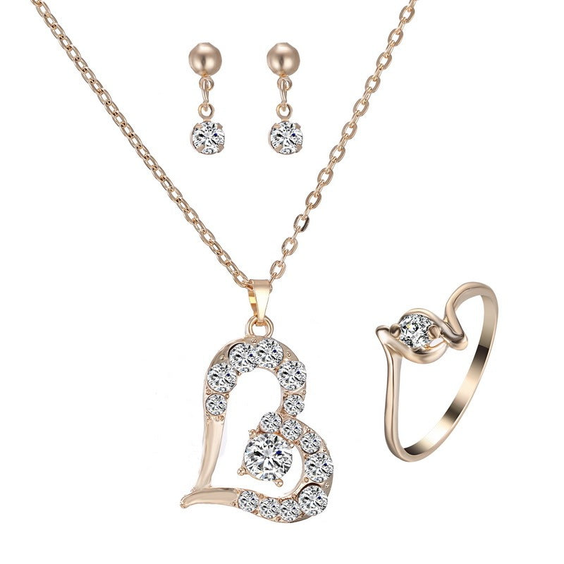 Heart Pendant Jewellery Set
