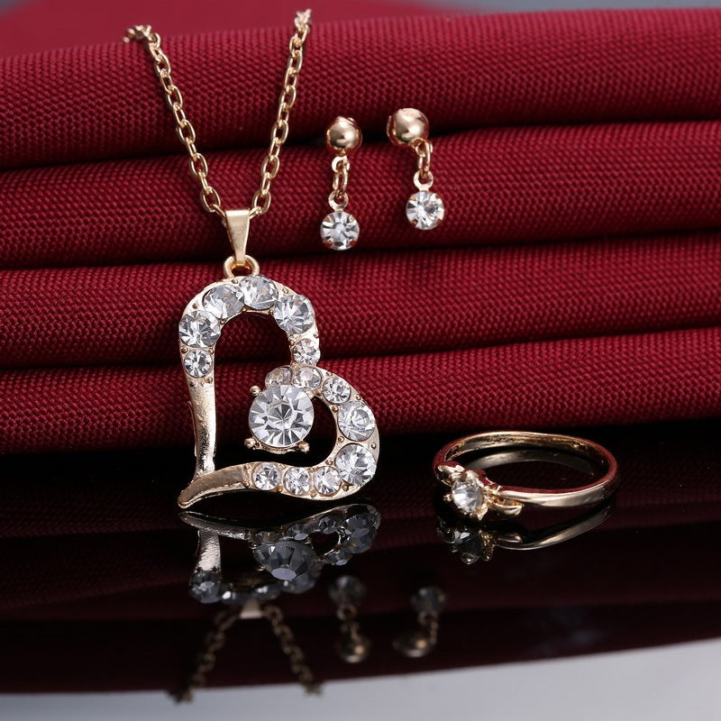 Heart Pendant Jewellery Set