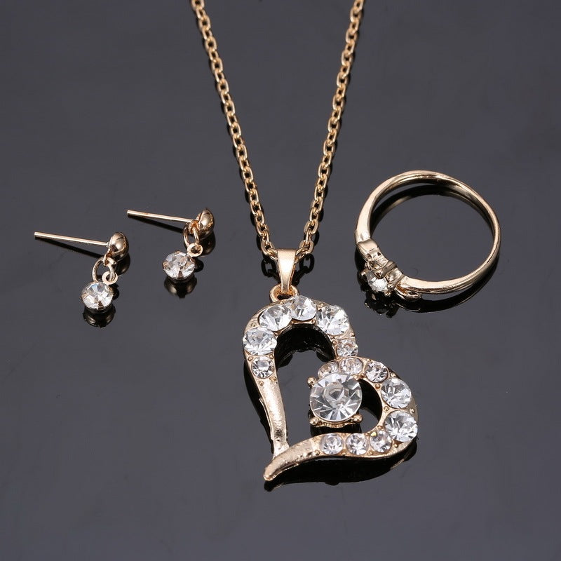 Heart Pendant Jewellery Set