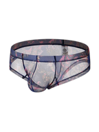 4-pack Men's Lace Print Sheer Mesh Bohemian Boxer Briefs