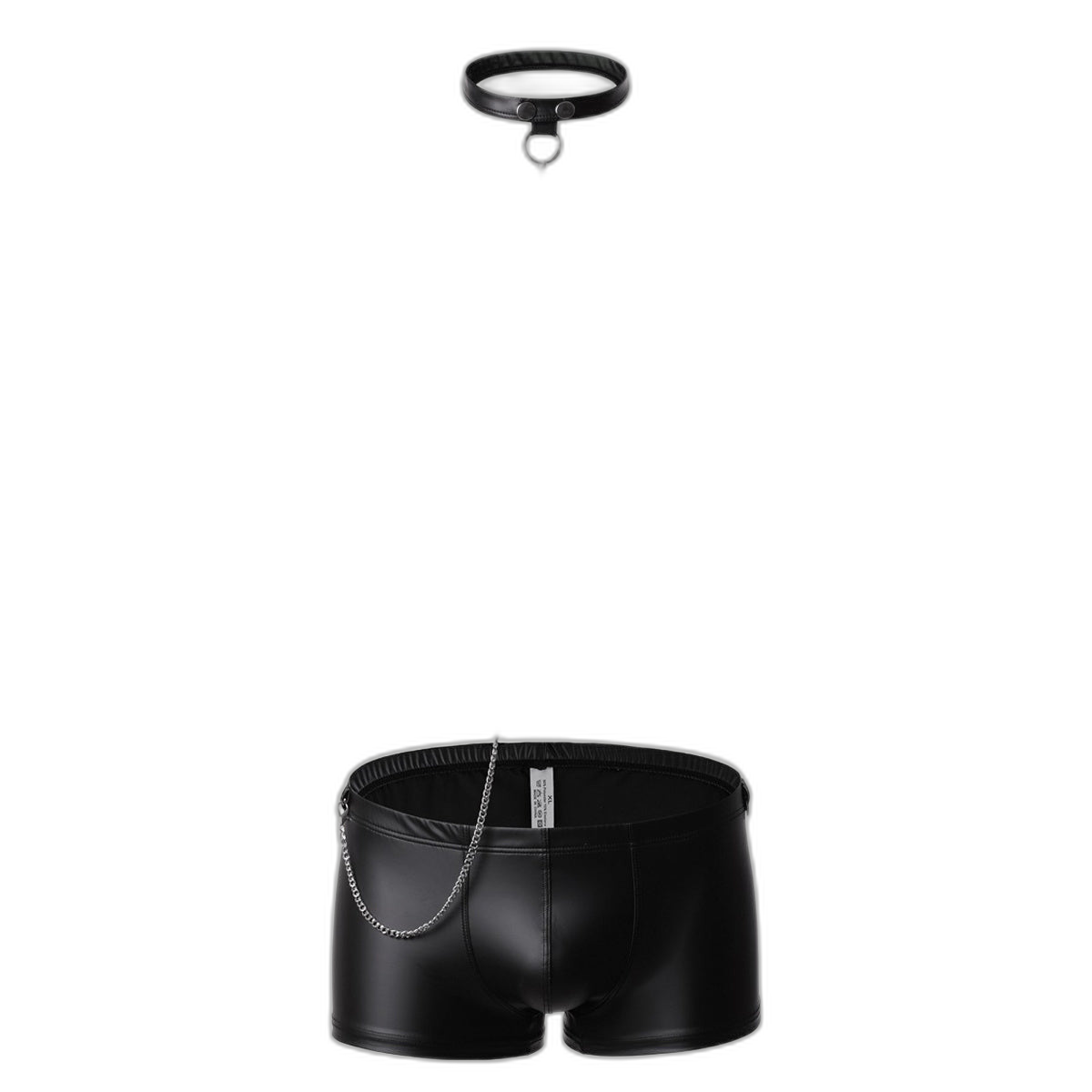 Leather Boxer Briefs with Collar & Leash Set