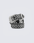 Rhinestone Skull Belt with Studded Edge – Statement Accessory