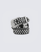 Rhinestone Skull Belt with Studded Edge – Statement Accessory
