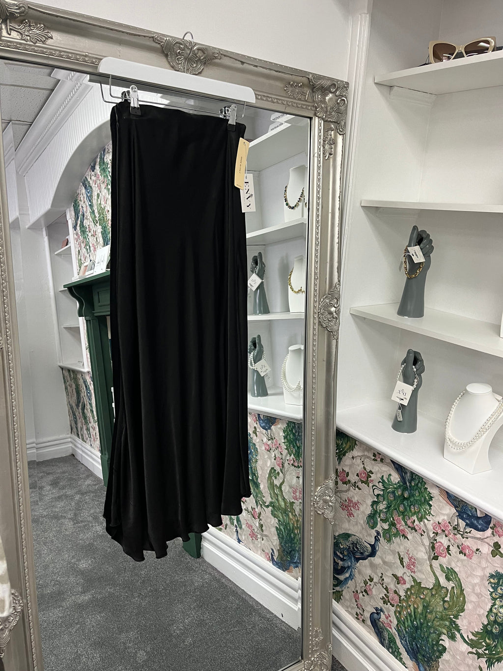 Women’s Plain Silky Skirt | Black, Gold & Silver | One Size Fits 8–14/16